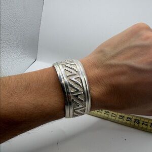 Navajo Sterling Silver Zigzag Cuff Bracelet